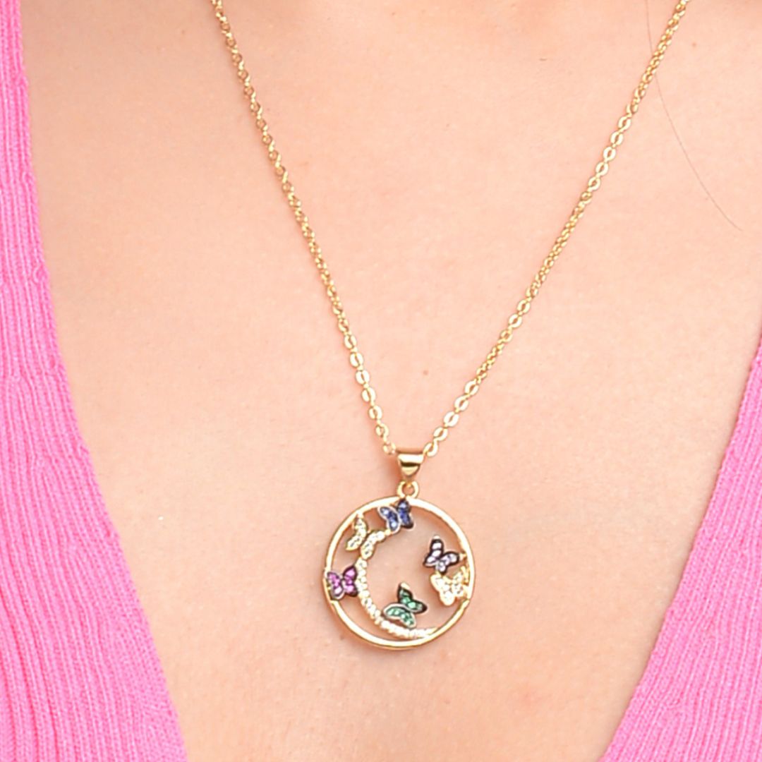 LAIDA Circle of Butterflies Pendant