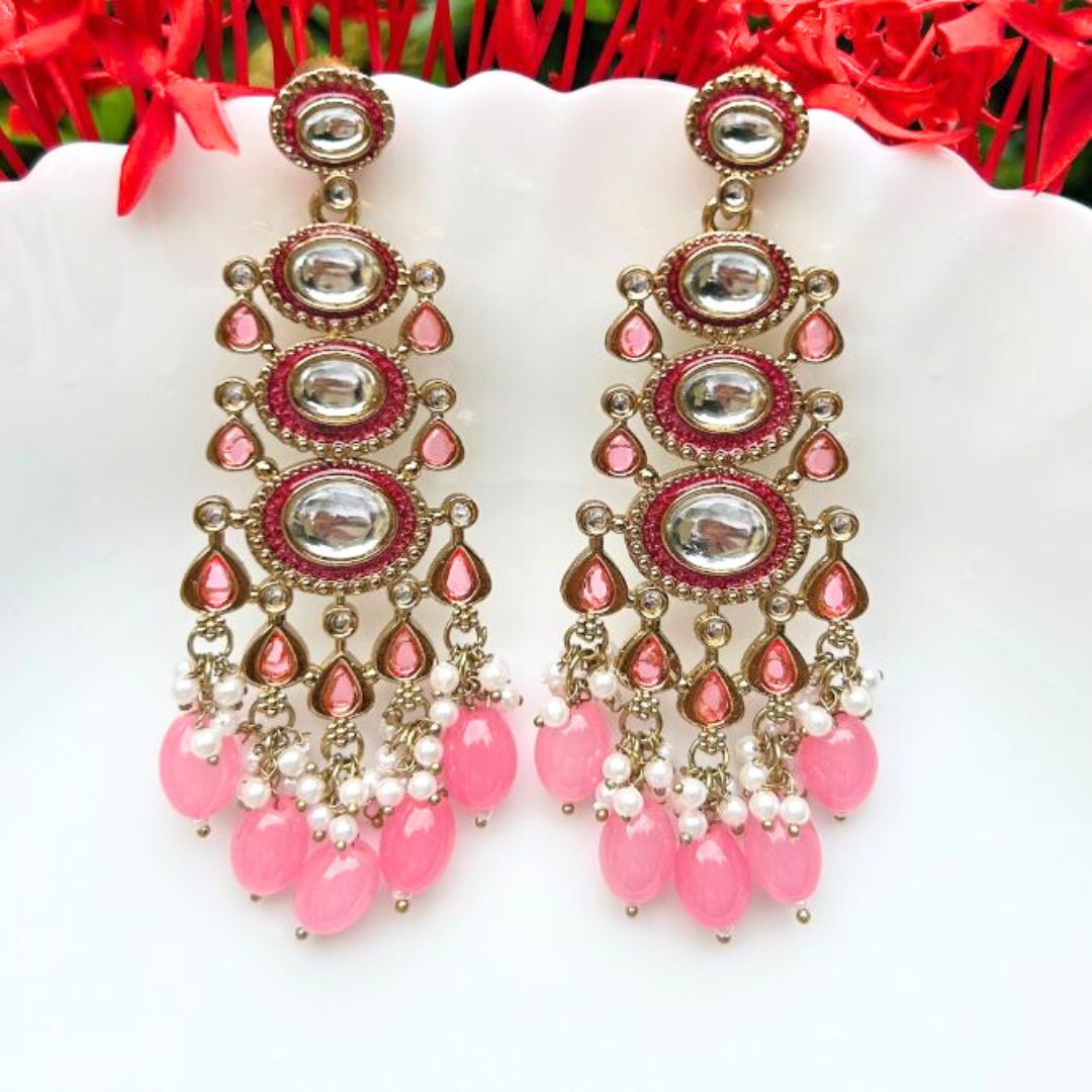 Saeeda Pink Earrings