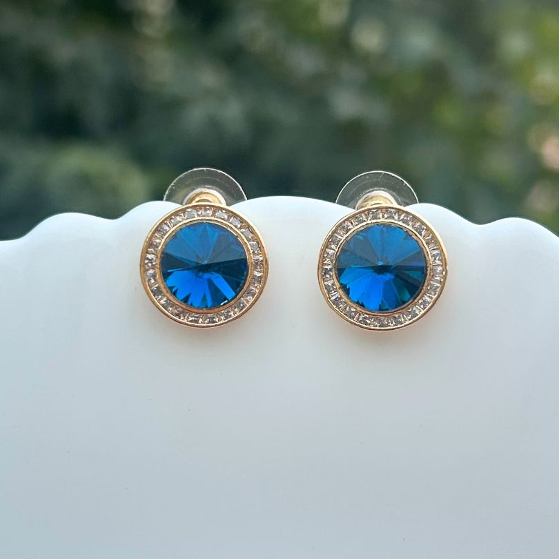 Ayva Blue Stud Earrings