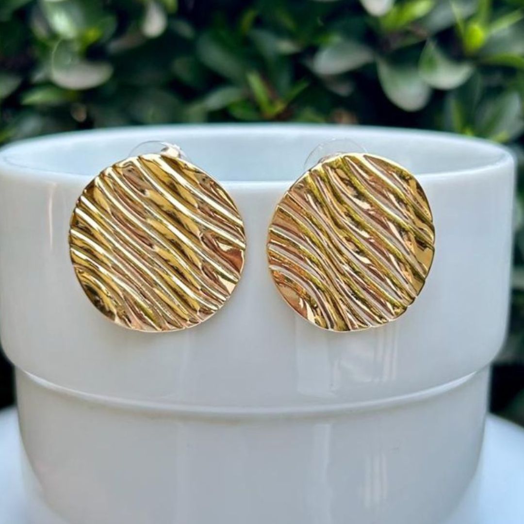 Full Moon Golden Earrings