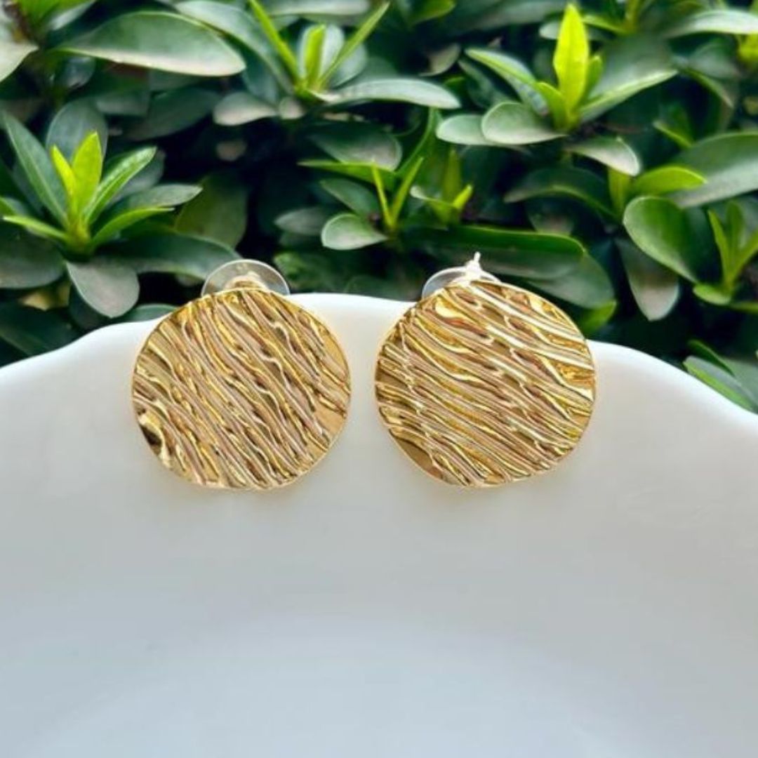 Full Moon Golden Earrings