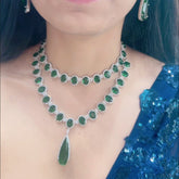 Madison Green American Diamond Necklace Set