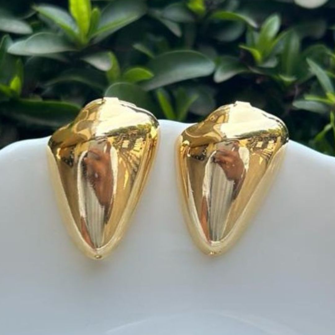 Golden Shiny Drop Earrings