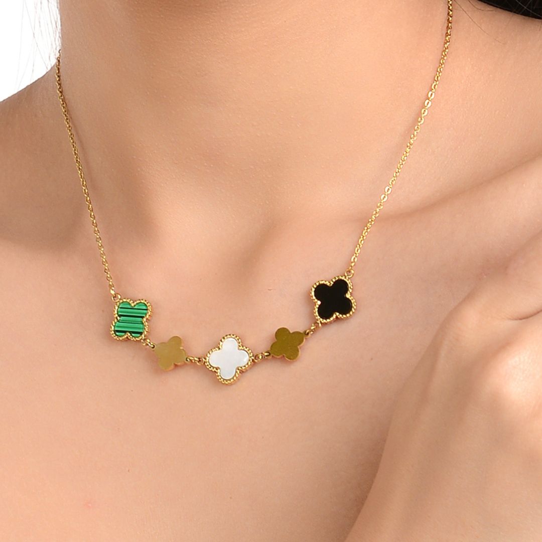 LAIDA Gold Plated Multi Clover leaf Pendant