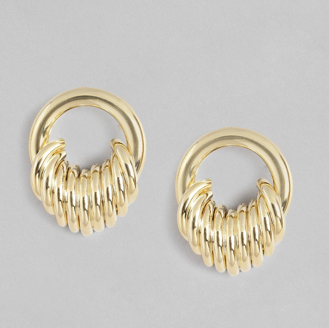 Gold-Plated Circular Earrings