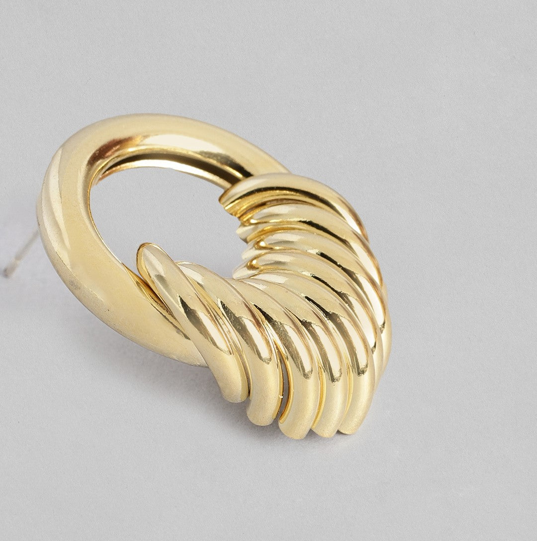 Gold-Plated Circular Earrings