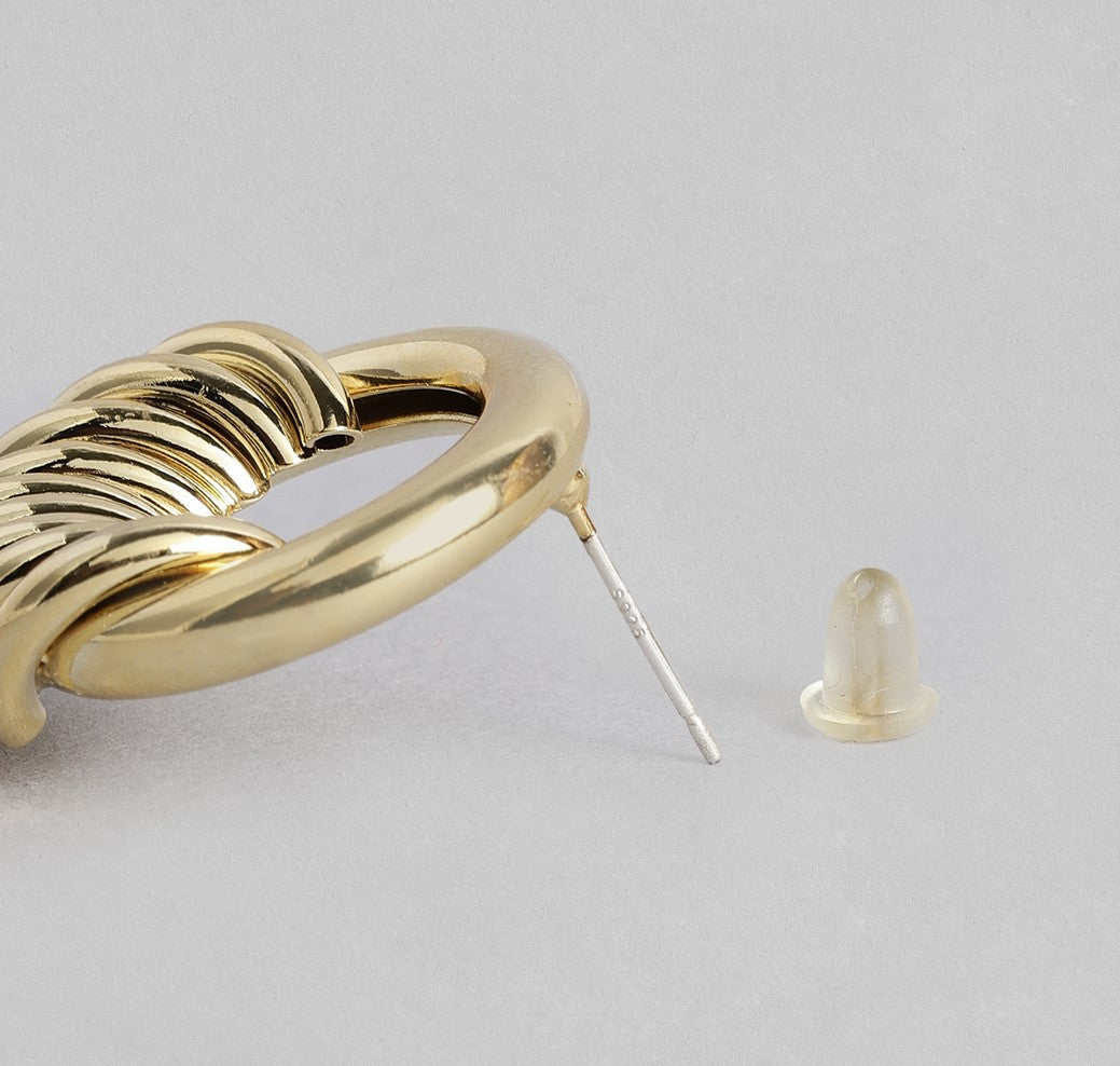 Gold-Plated Circular Earrings