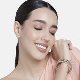 Rhinestone Gold- Plated Spiral Bracelet