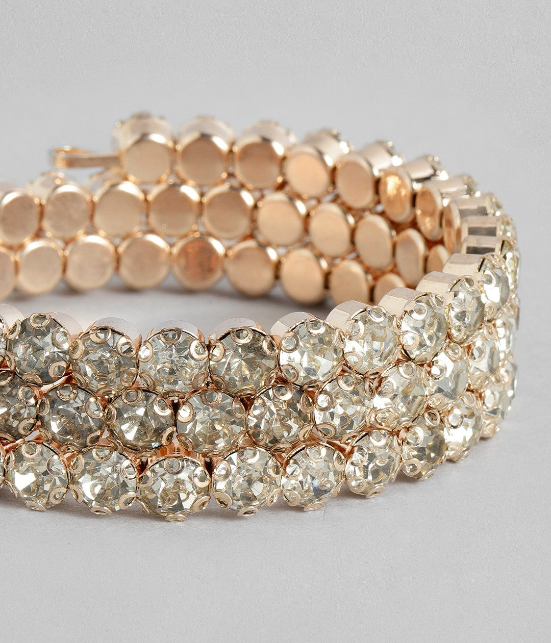 Rhinestone Gold- Plated Spiral Bracelet