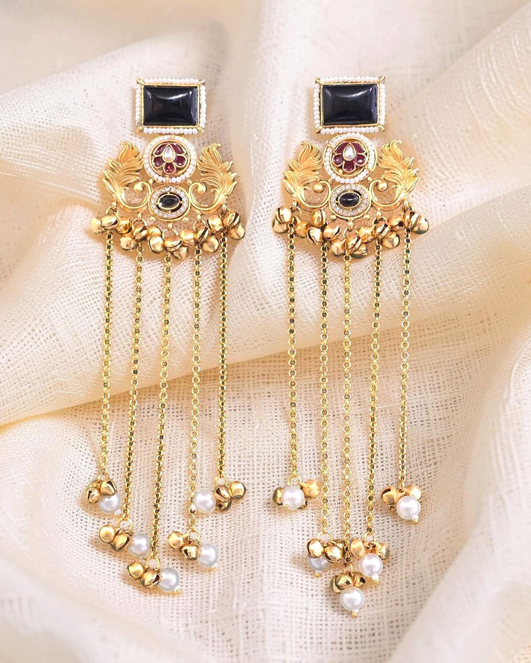 Afreen Balck Ghungroo Kashmiri Earrings