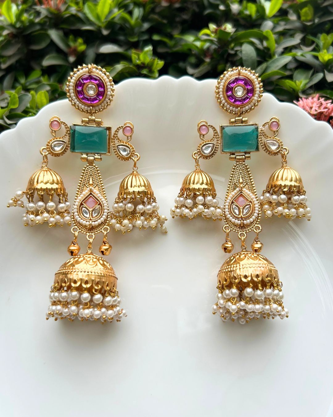 Gauhar Blue Jhoomar Kashmiri Earrings