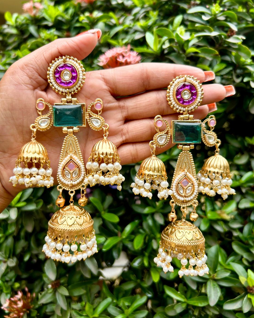 Gauhar Blue Jhoomar Kashmiri Earrings