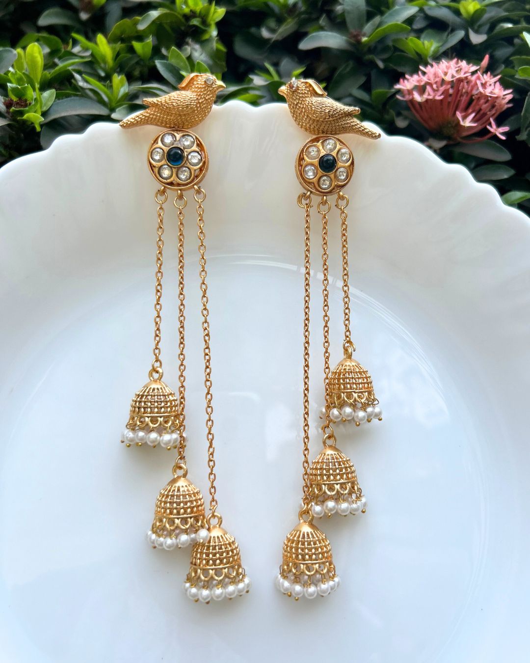 Panchi Blue Jhoomar Kashmiri Earrings