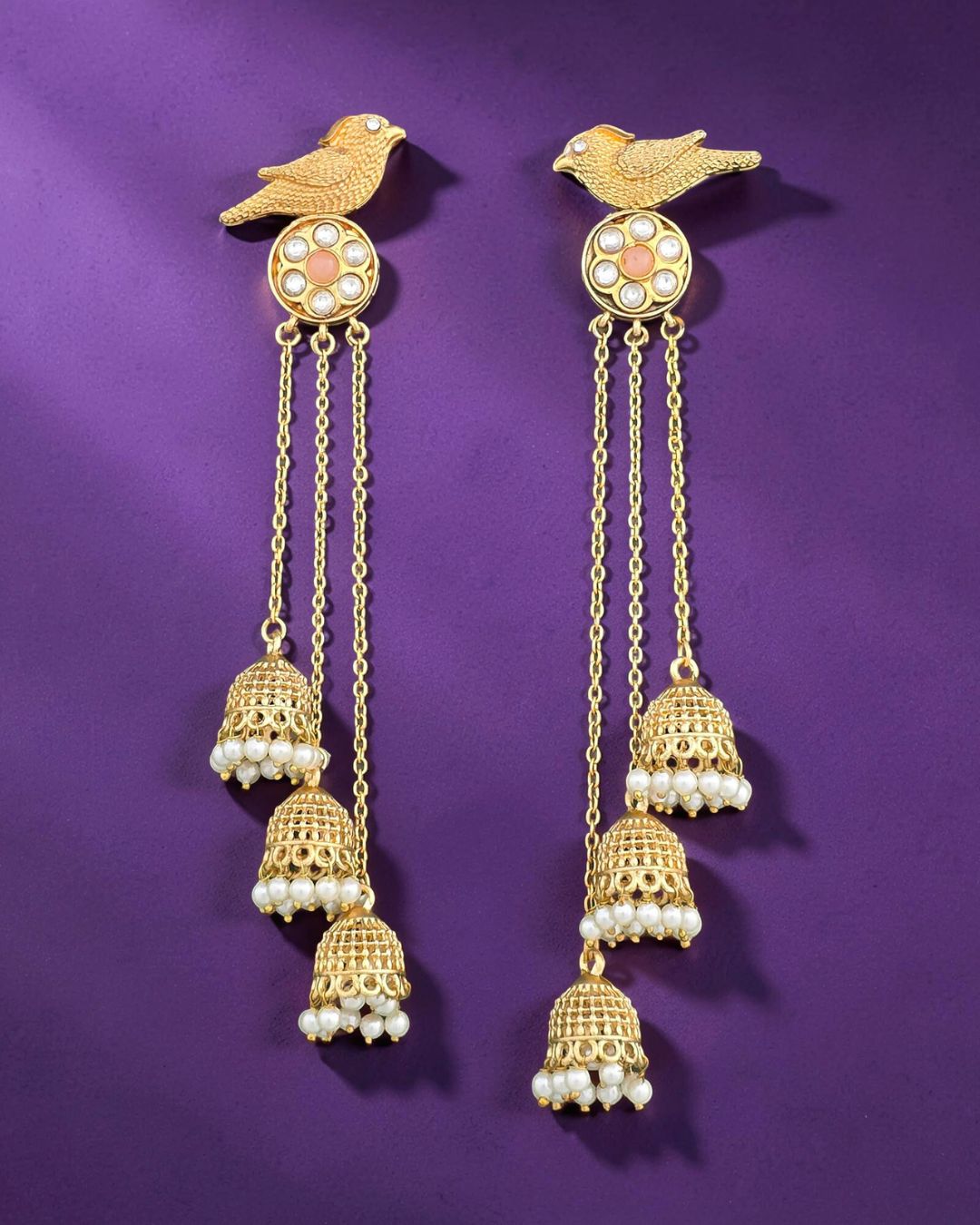 Panchi Pink Jhoomar Kashmiri Earrings