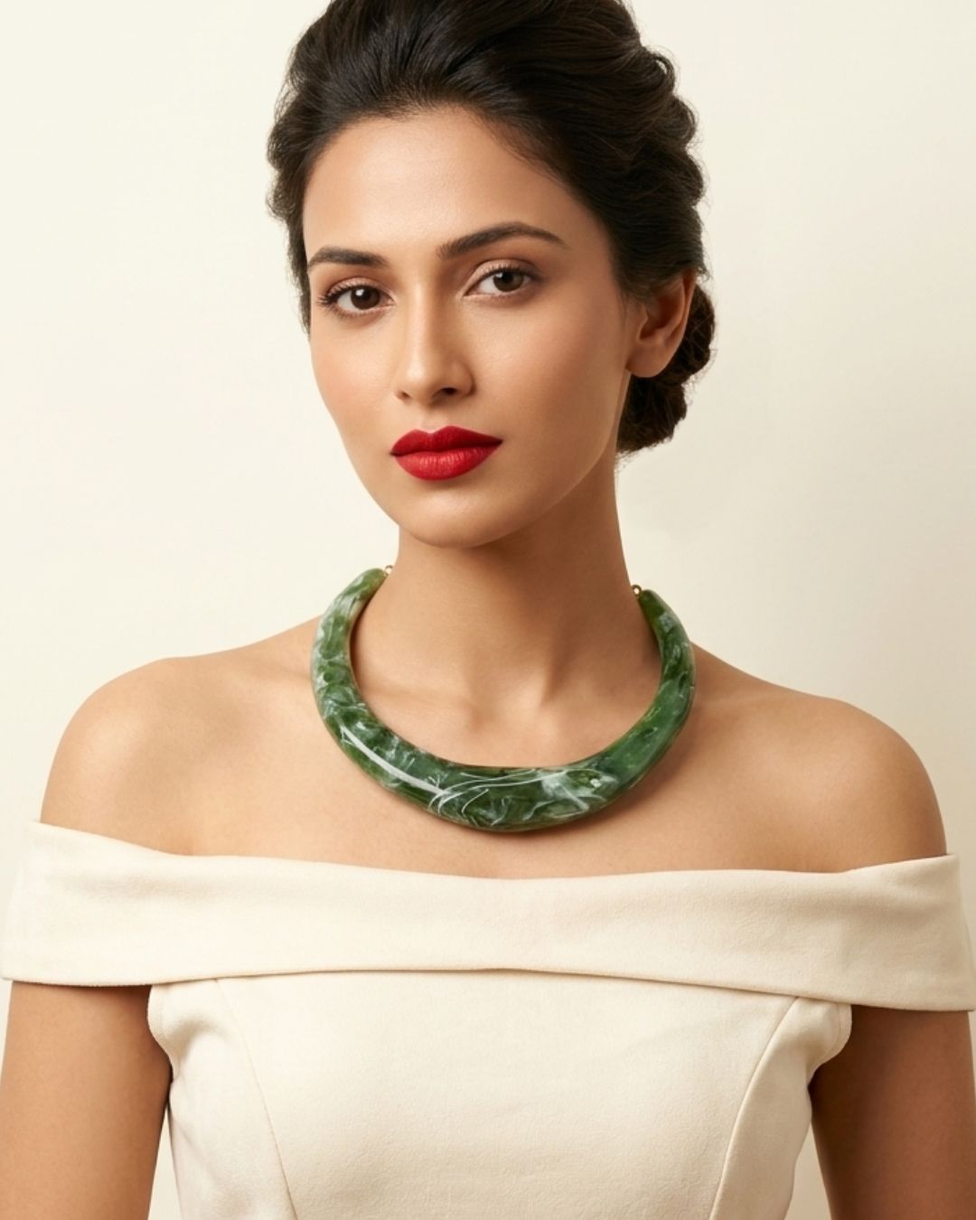 Green Resin Acrylic Collar Necklace