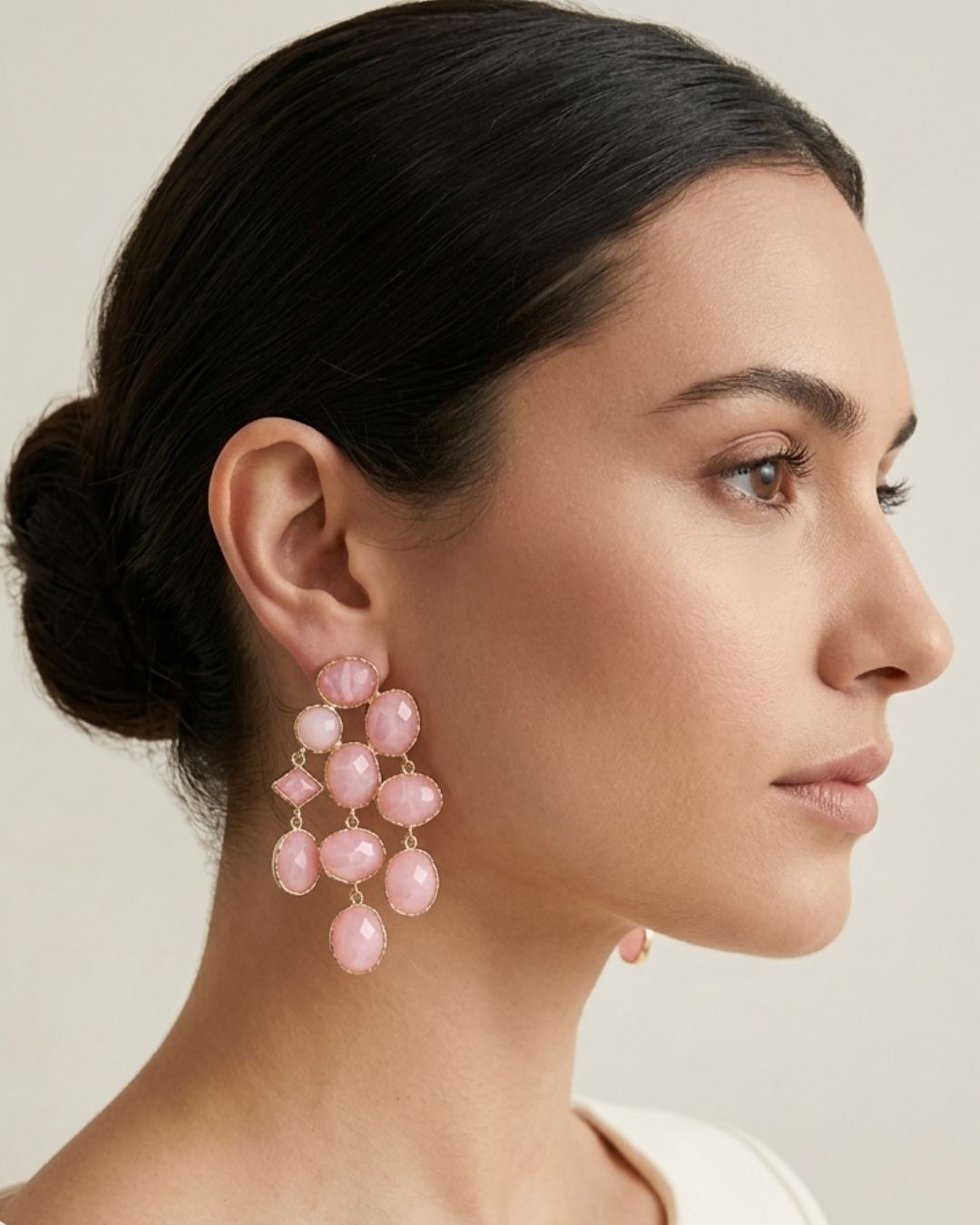 Maya Crystal Layered Pink Earrings