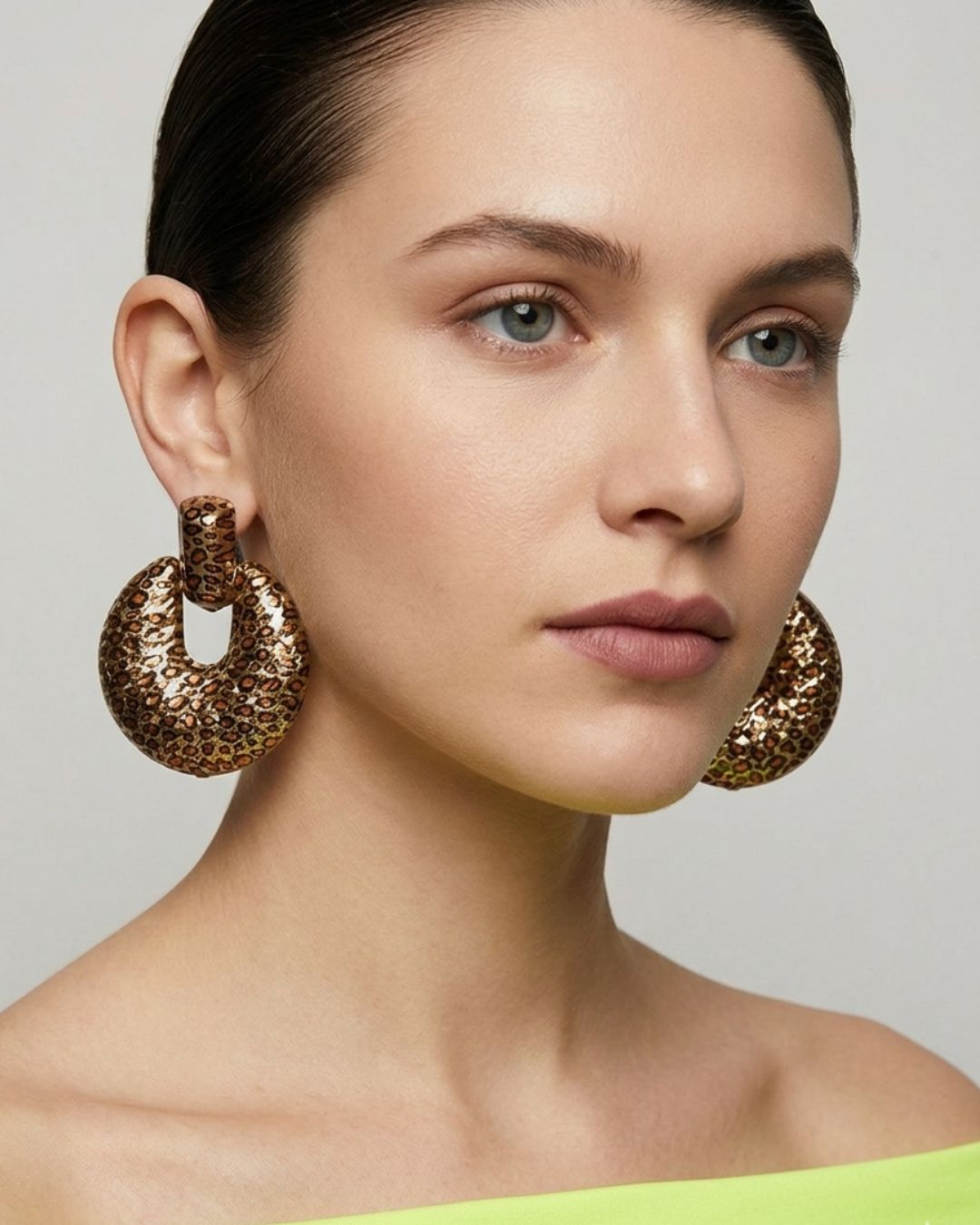 Animal Print Statement Drop Earrings