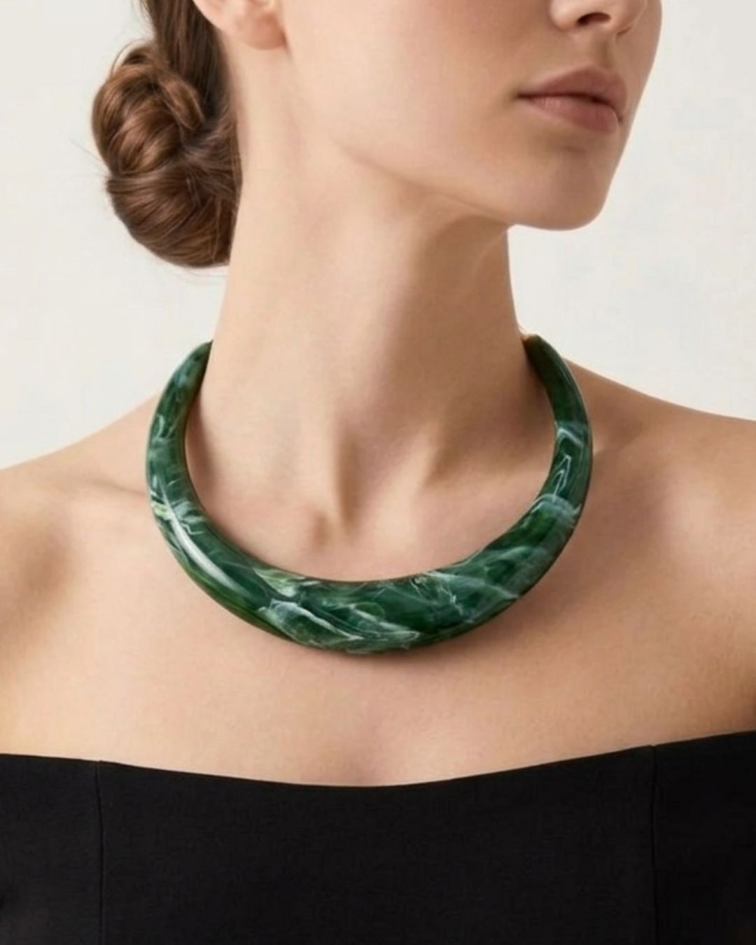 Green Resin Acrylic Collar Necklace