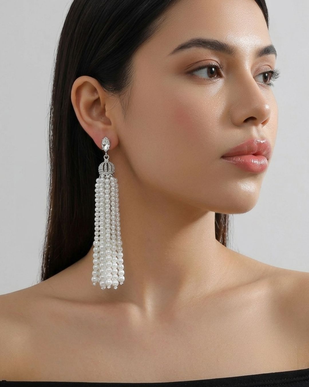 Pearl Tassels Drop Earrings