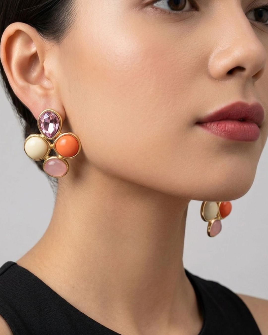 Vintage Gem Stud Earrings