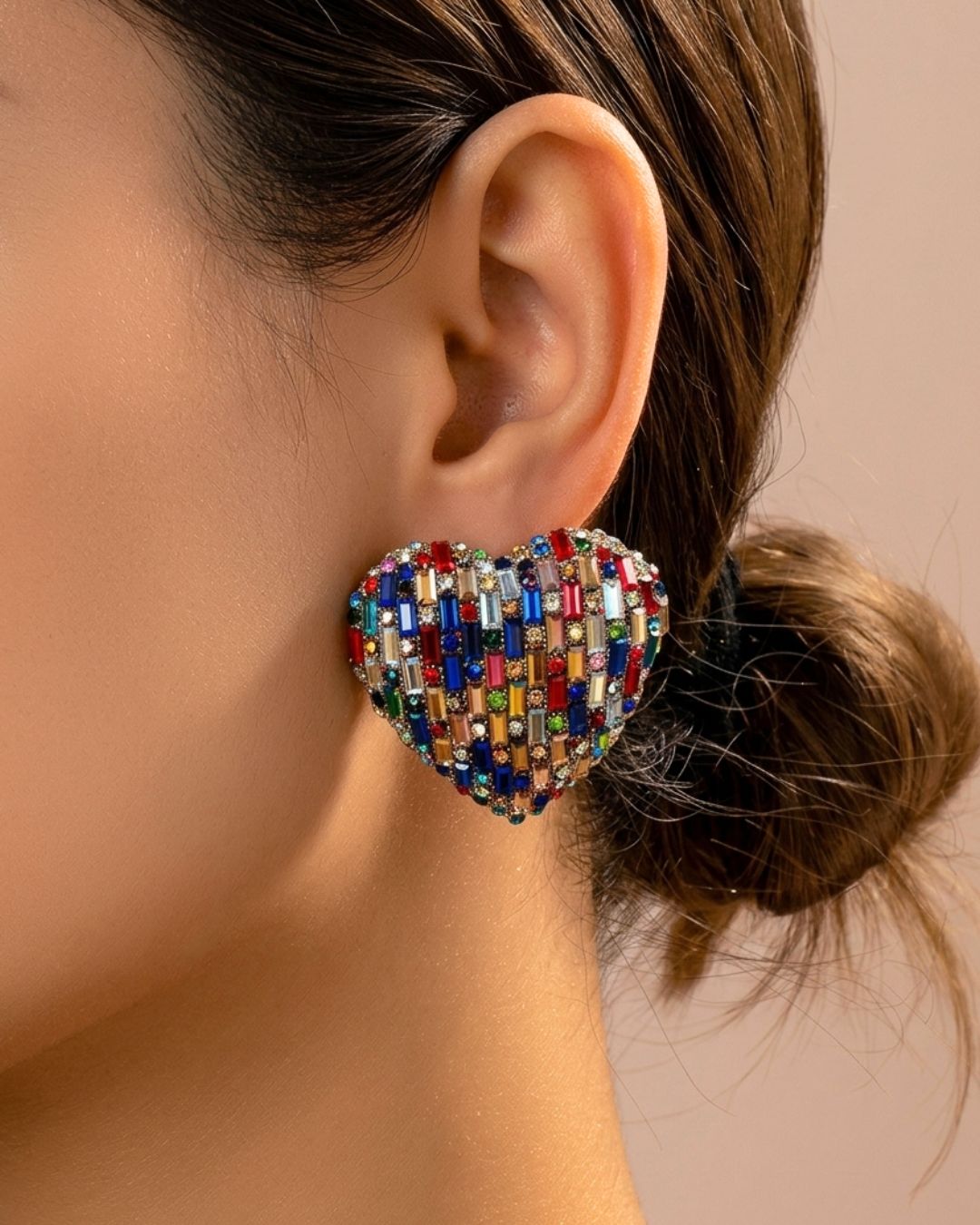 Bling Blogger Multi Heart Earrings - Big