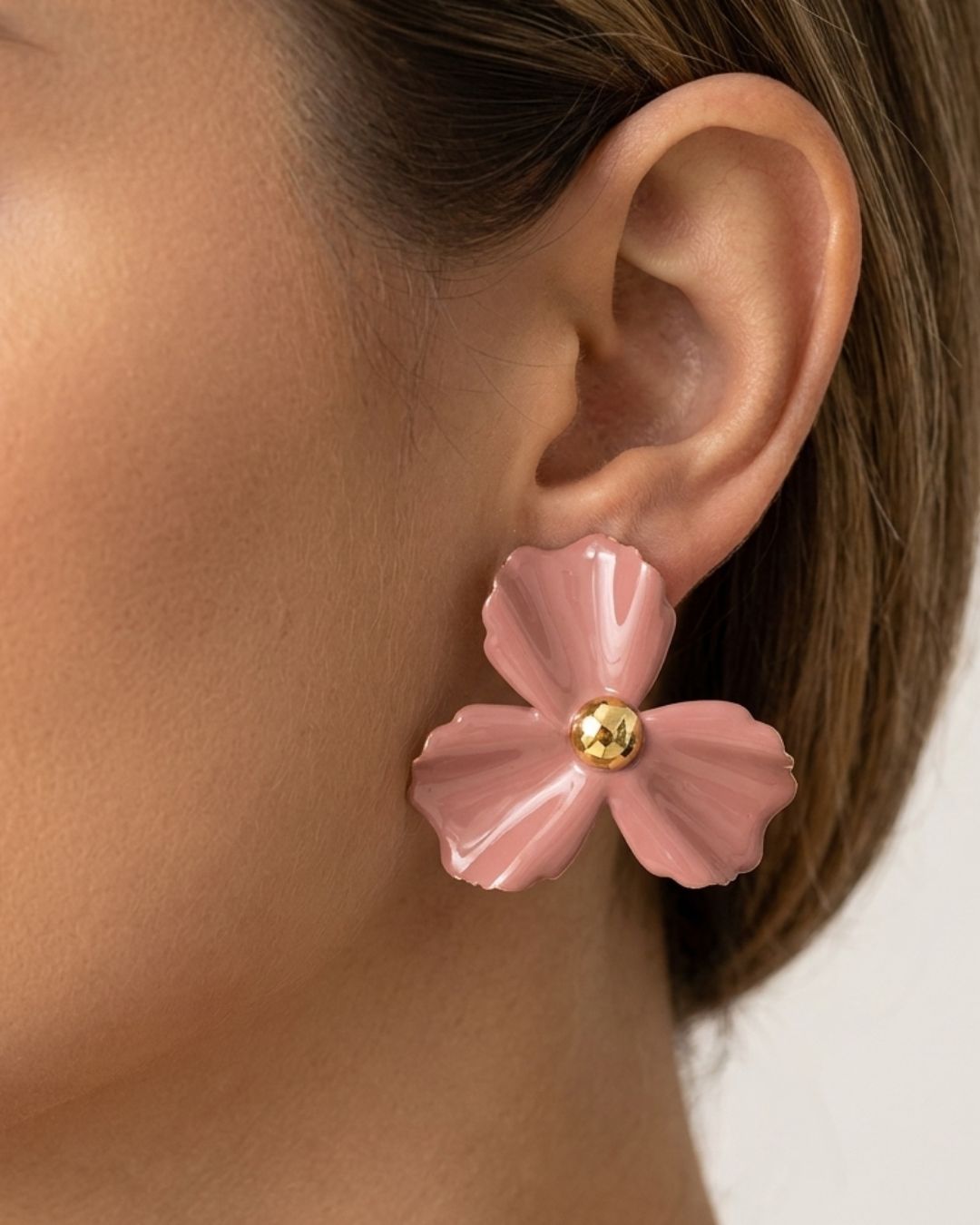 Flower Pastel Brown Earrings