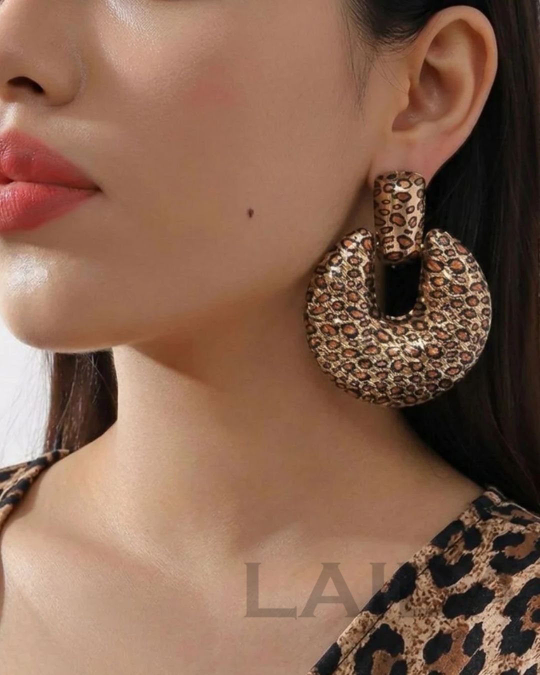 Animal Print Statement Drop Earrings