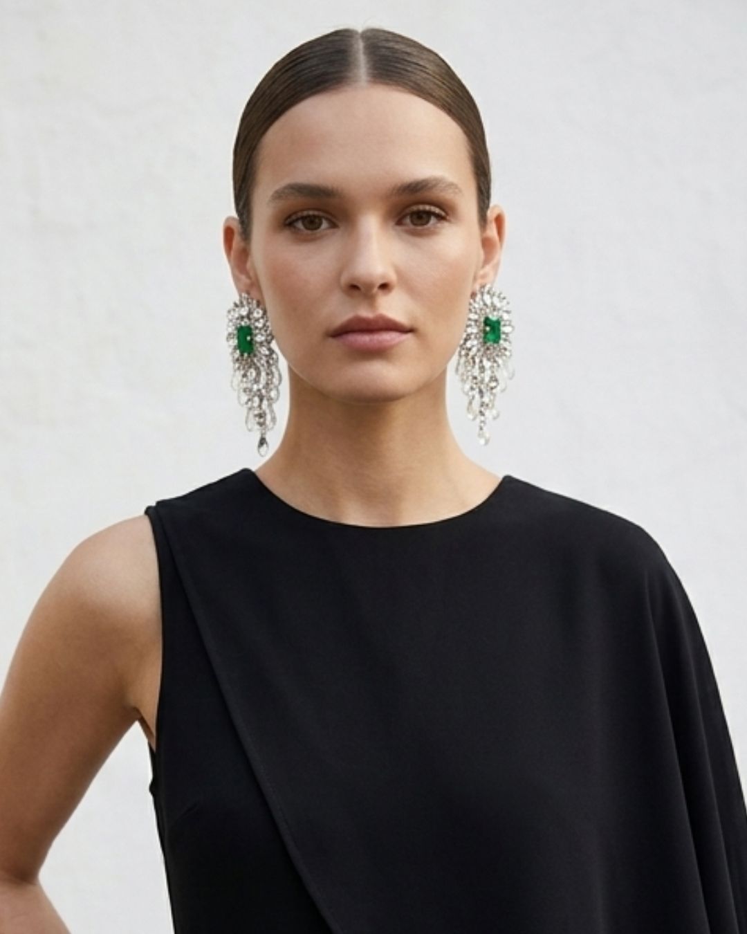 Flower Glass Bead Tassel Drop Earrings