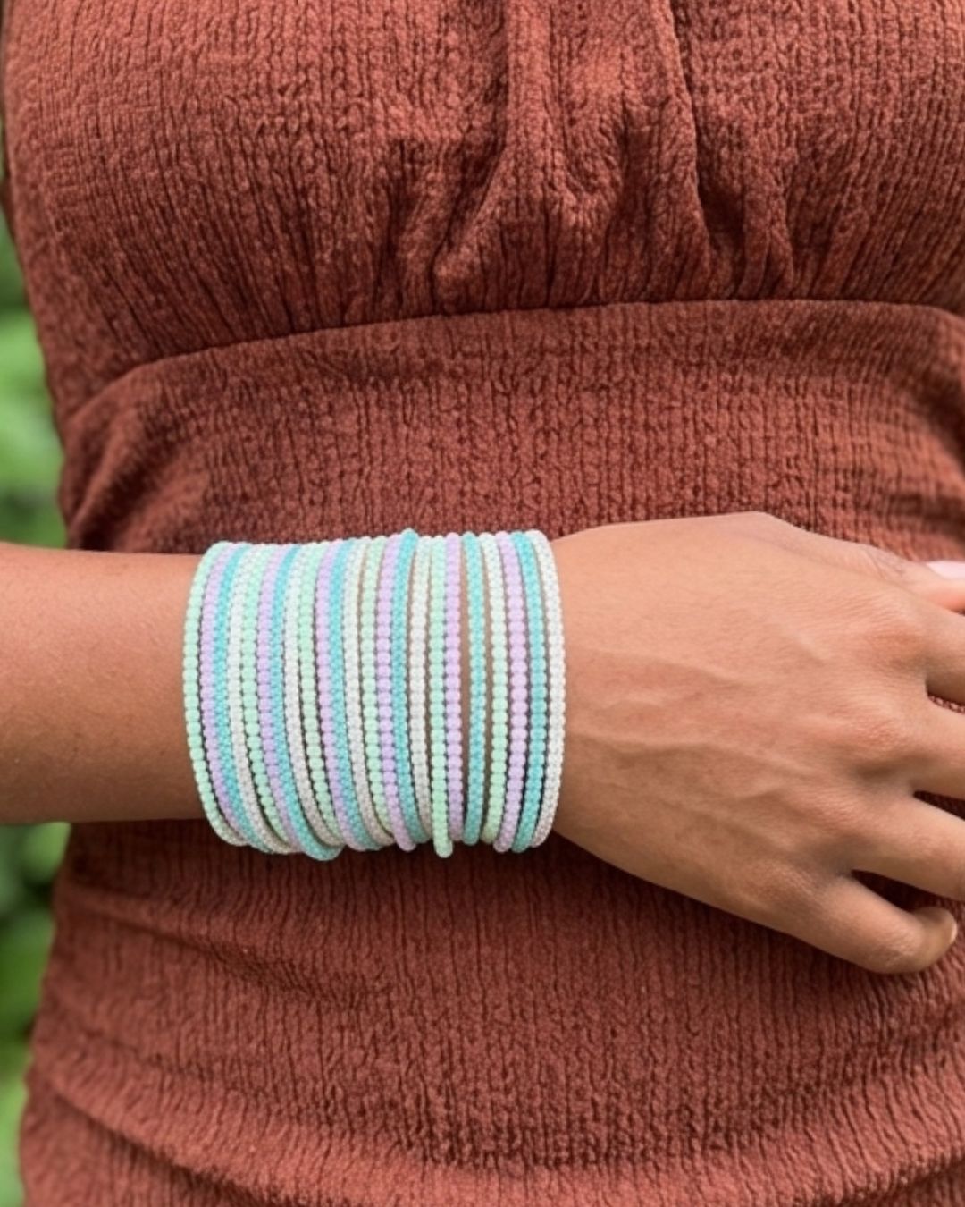 Soft Life Girl -Silver Plated Stretchable Bracelet - Pack of 24