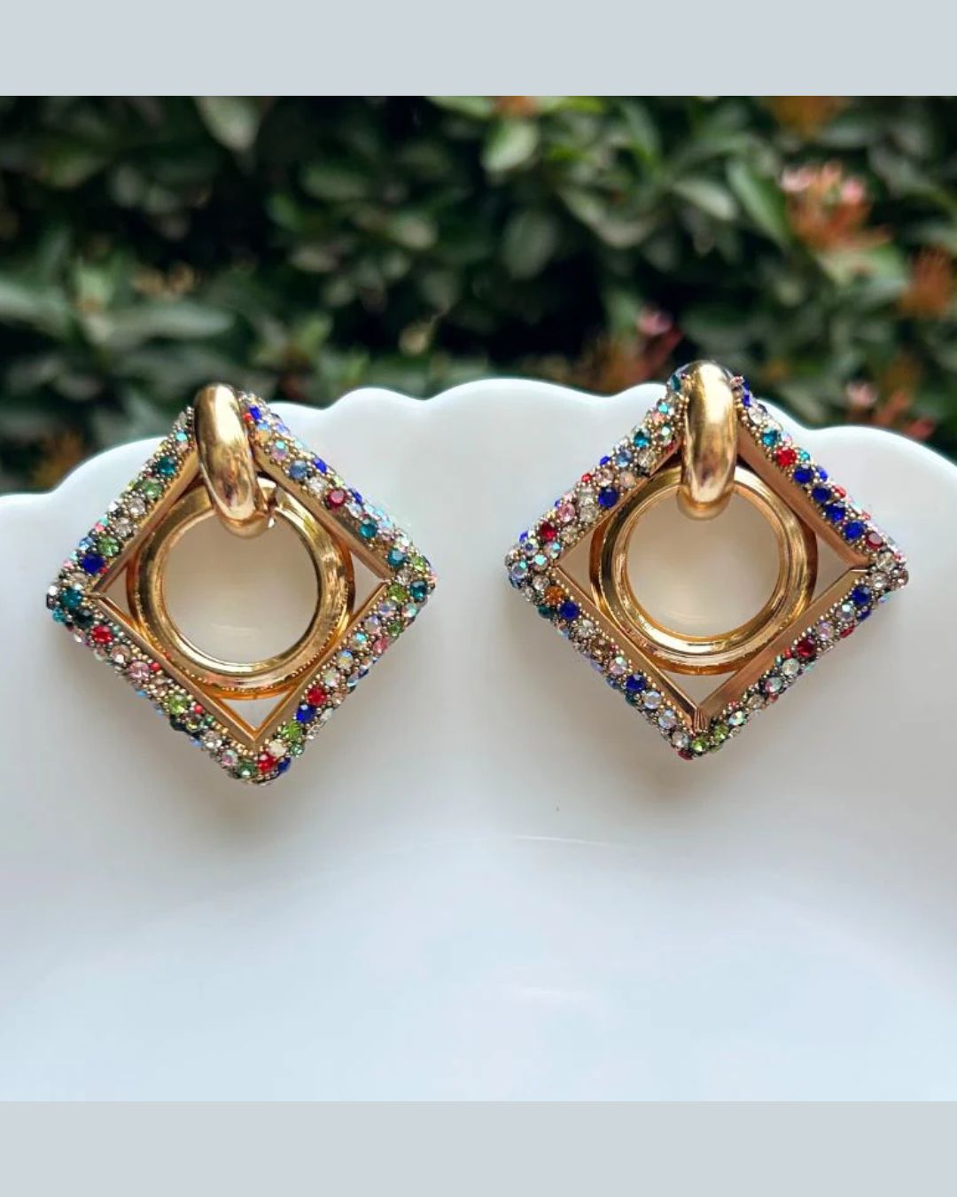 Bling Blogger Multicolor Rhombus Earrings
