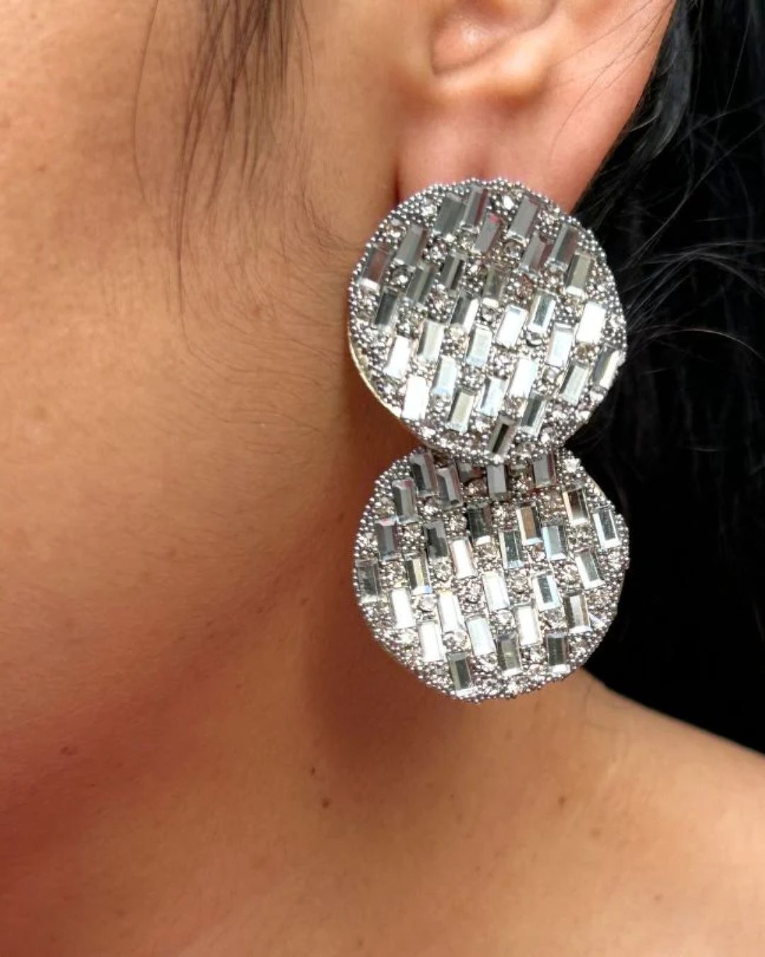 Bling Blogger Silver Layered Earrings