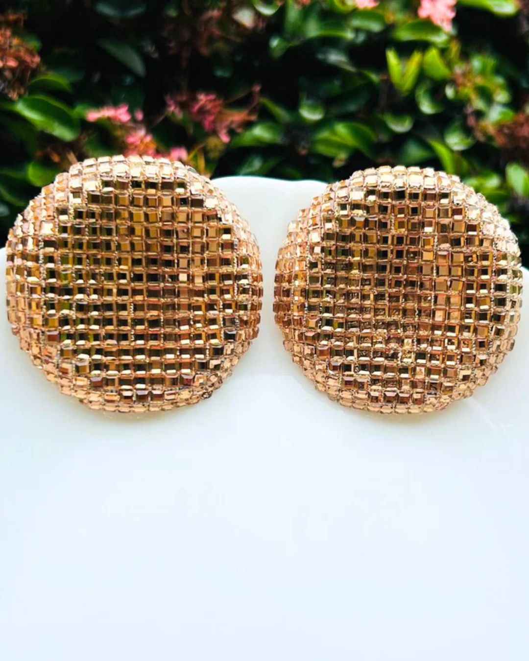 Bling Blogger Golden Round Earrings - Big