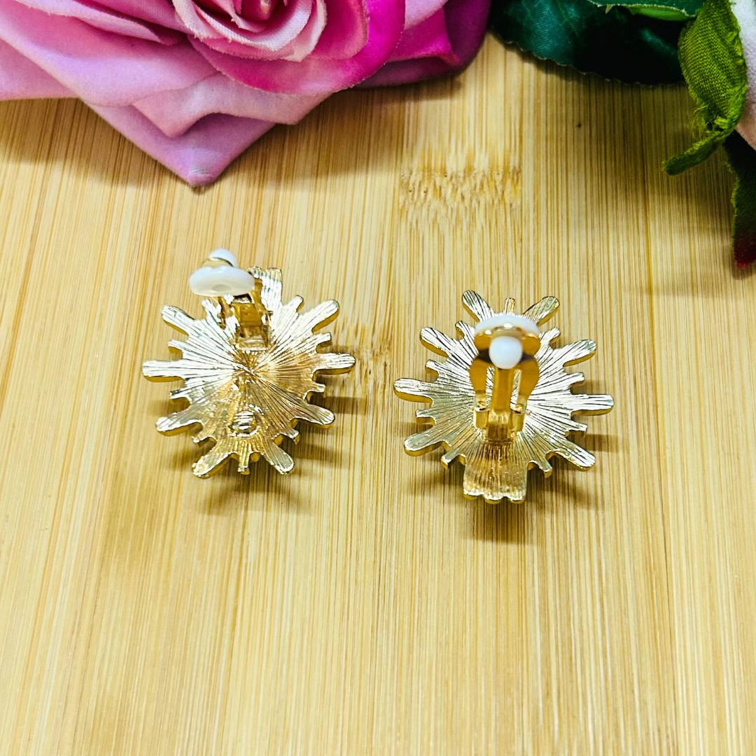 Sunburst Baby Pink Drop Stud Earrings