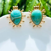 Sunburst Turquoise Drop Stud Earrings