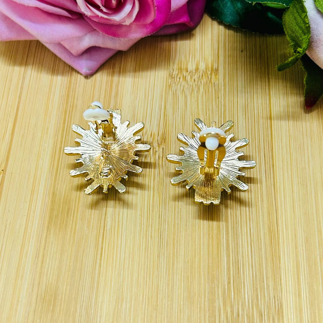 Sunburst Turquoise Drop Stud Earrings