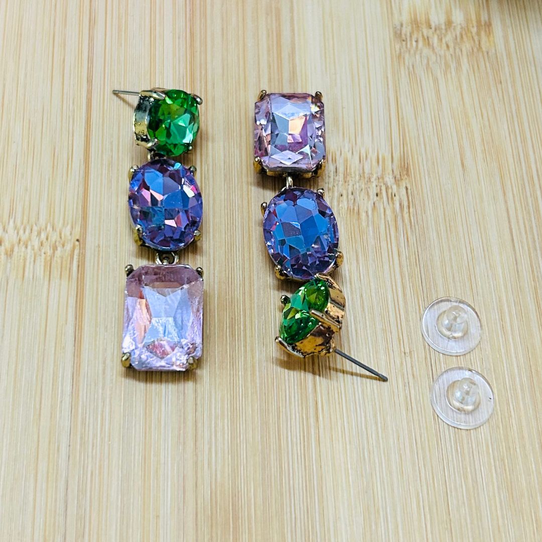 Multicolor Rhinestone Drop Earrings