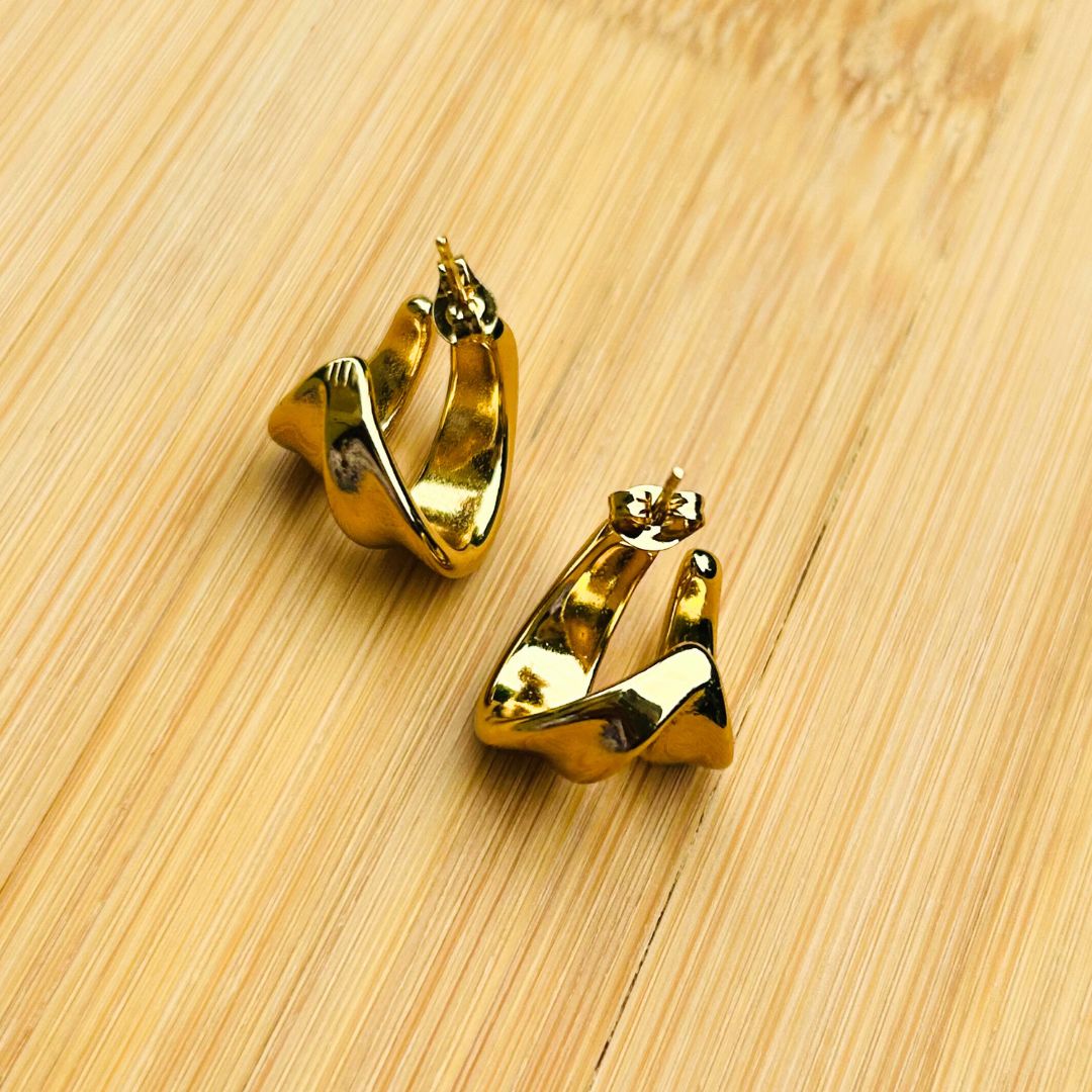 Golden Spiral Hoop Earrings