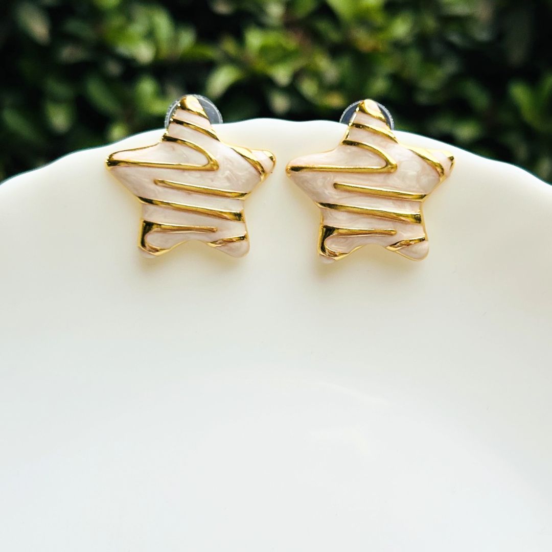 White Star Stud Earrings