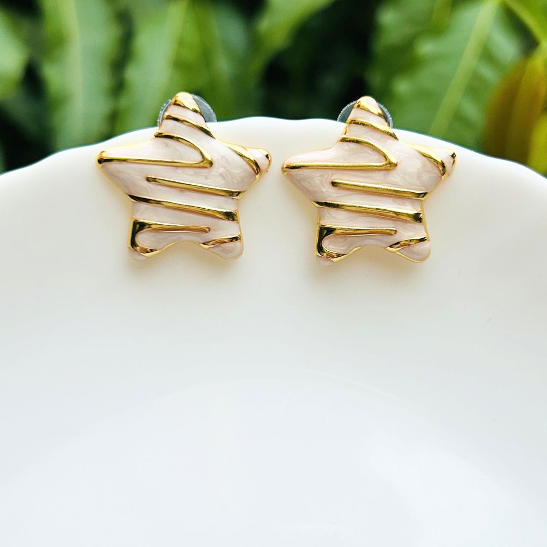 White Star Stud Earrings