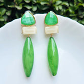 Green Gemstone Drop Earrings