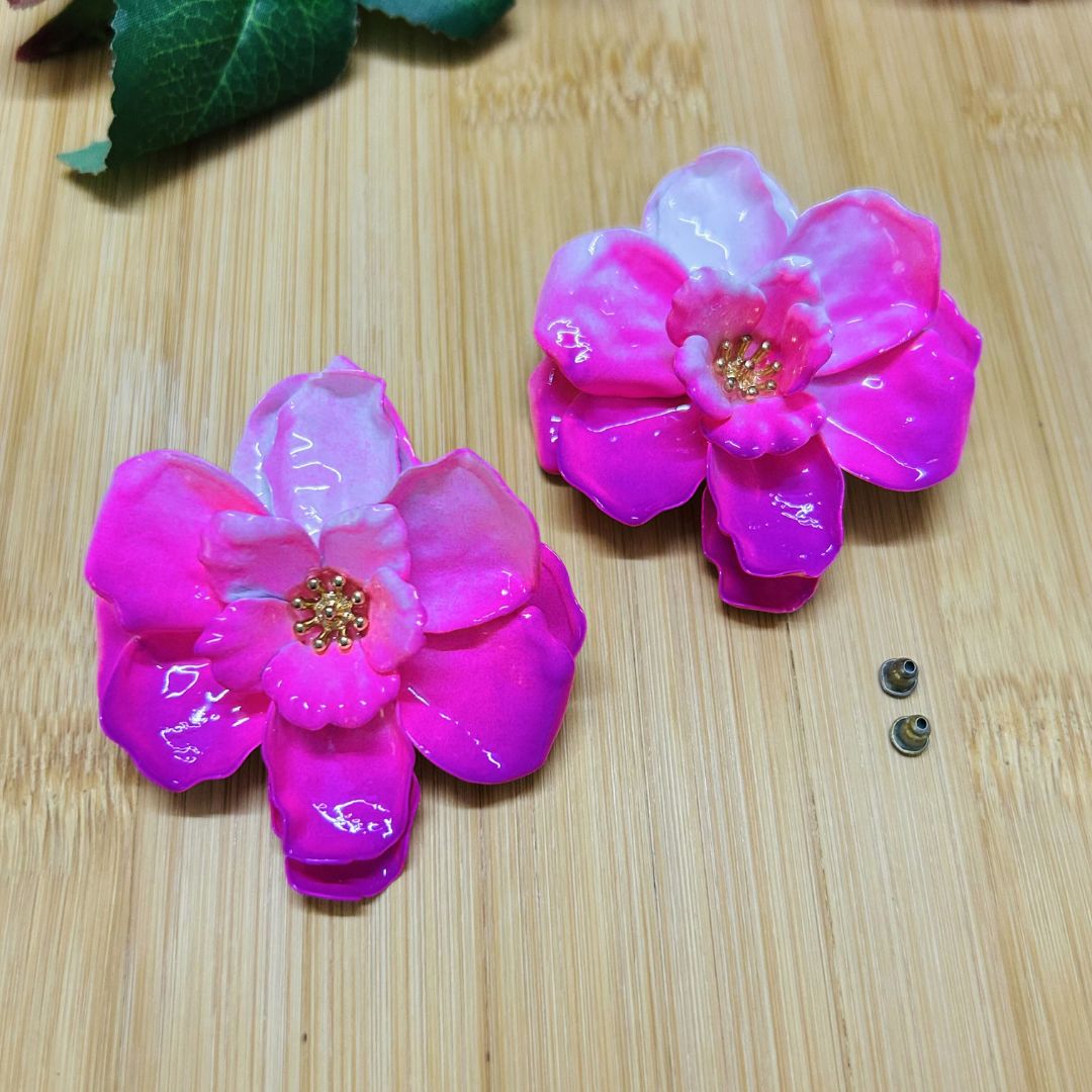 Rose Blossom Pink Stud Earrings