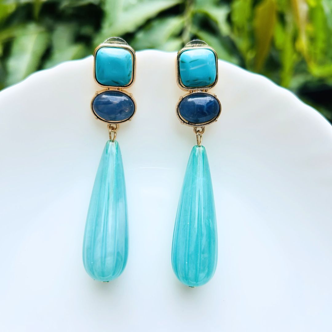 Turquoise Resin Earrings