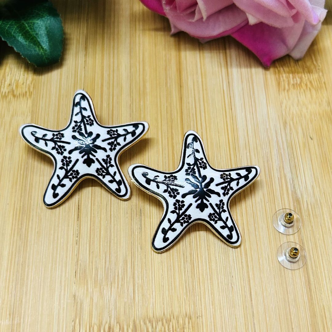 Floral Starfish Stud Earrings