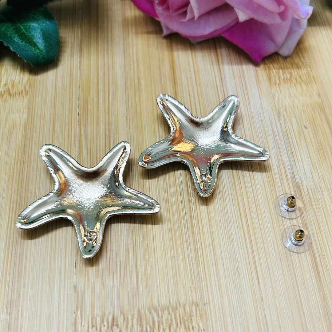 Floral Starfish Stud Earrings