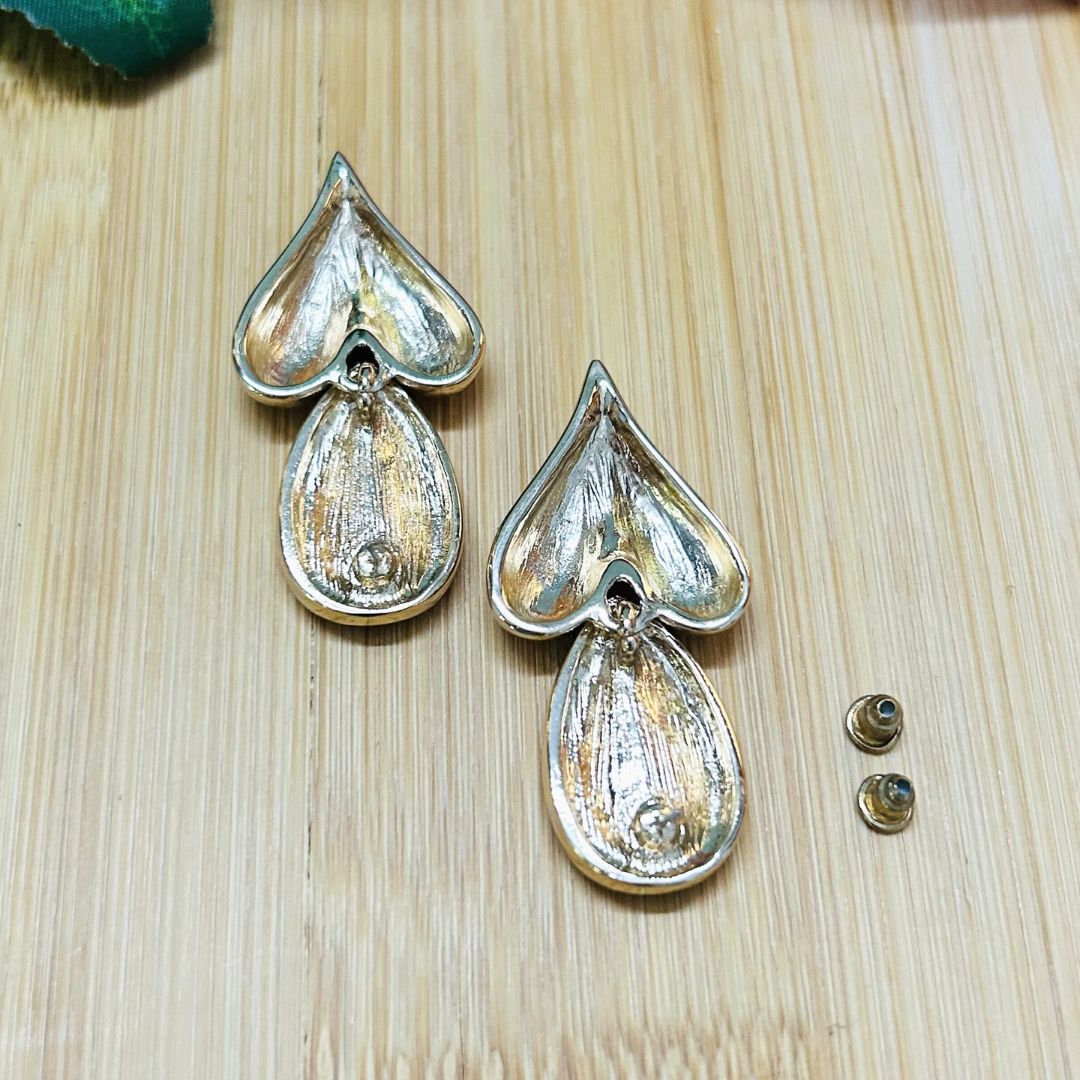 Heart Petal Drop Earrings