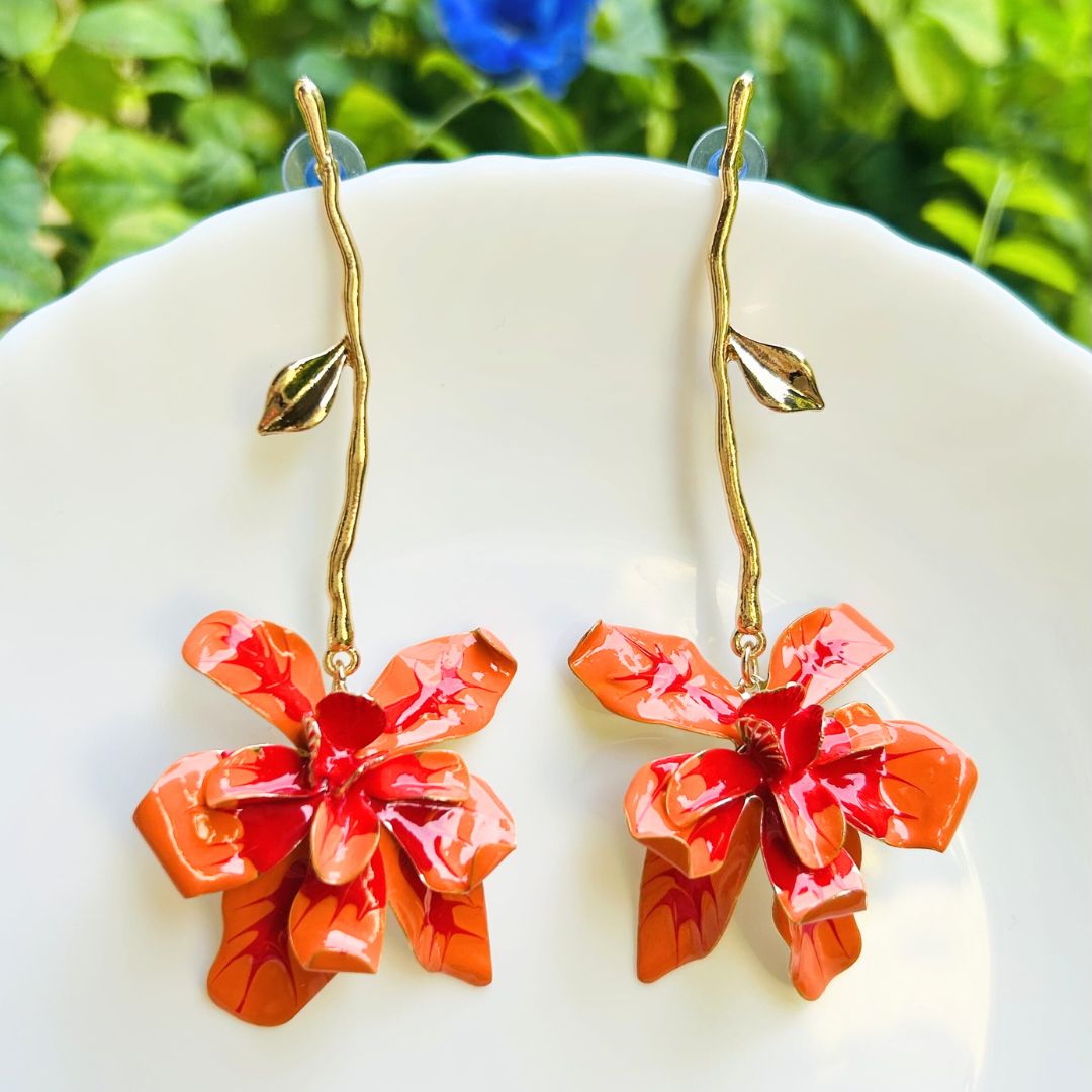 Sunset Petal Drop Earrings