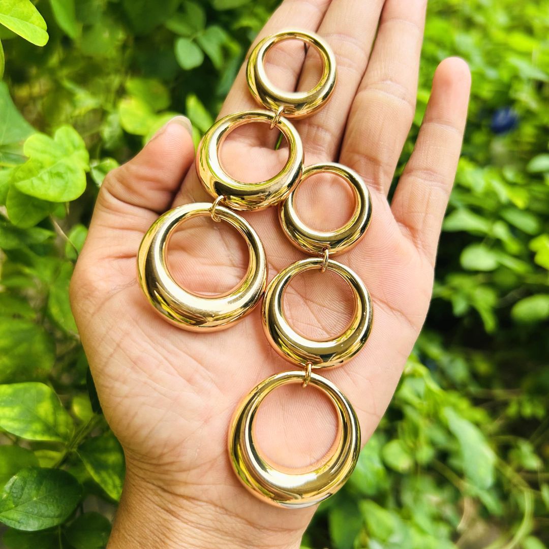 Golden Rings Drop Earrings