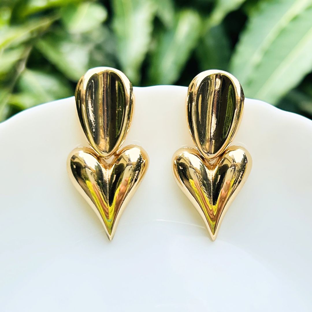 Heart Petal Drop Earrings