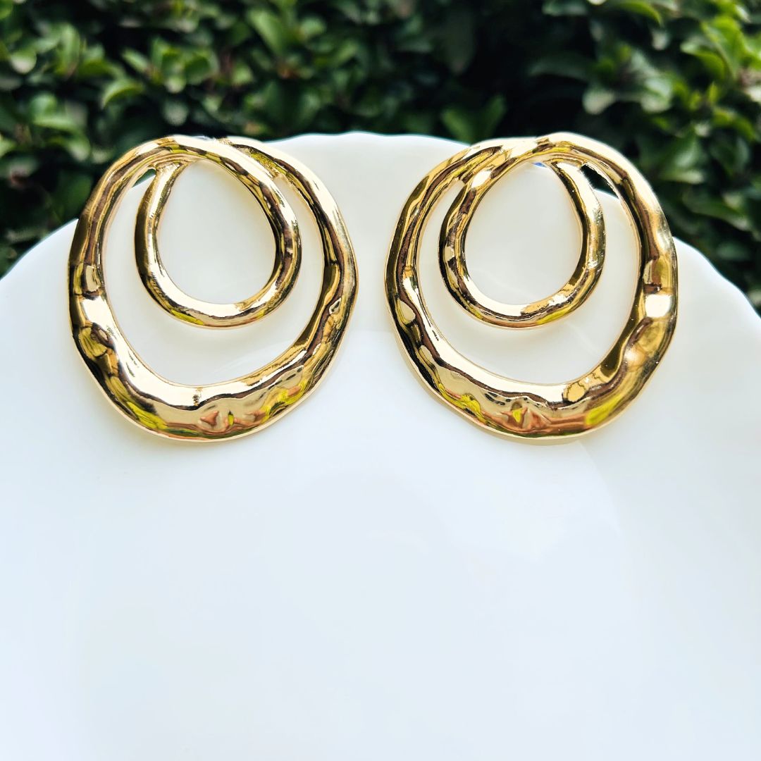 Golden Tangle Stud Earrings