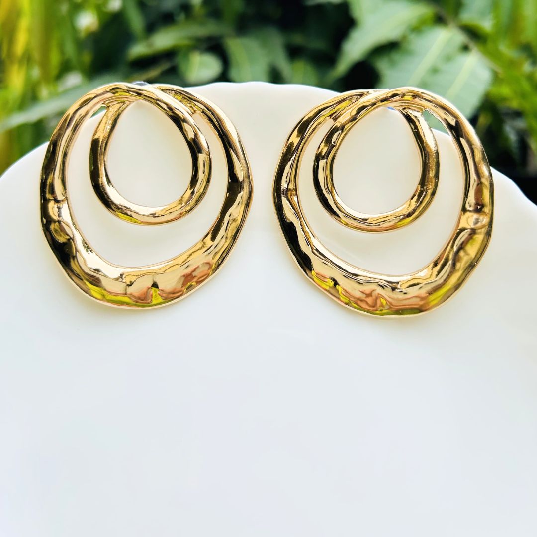 Golden Tangle Stud Earrings